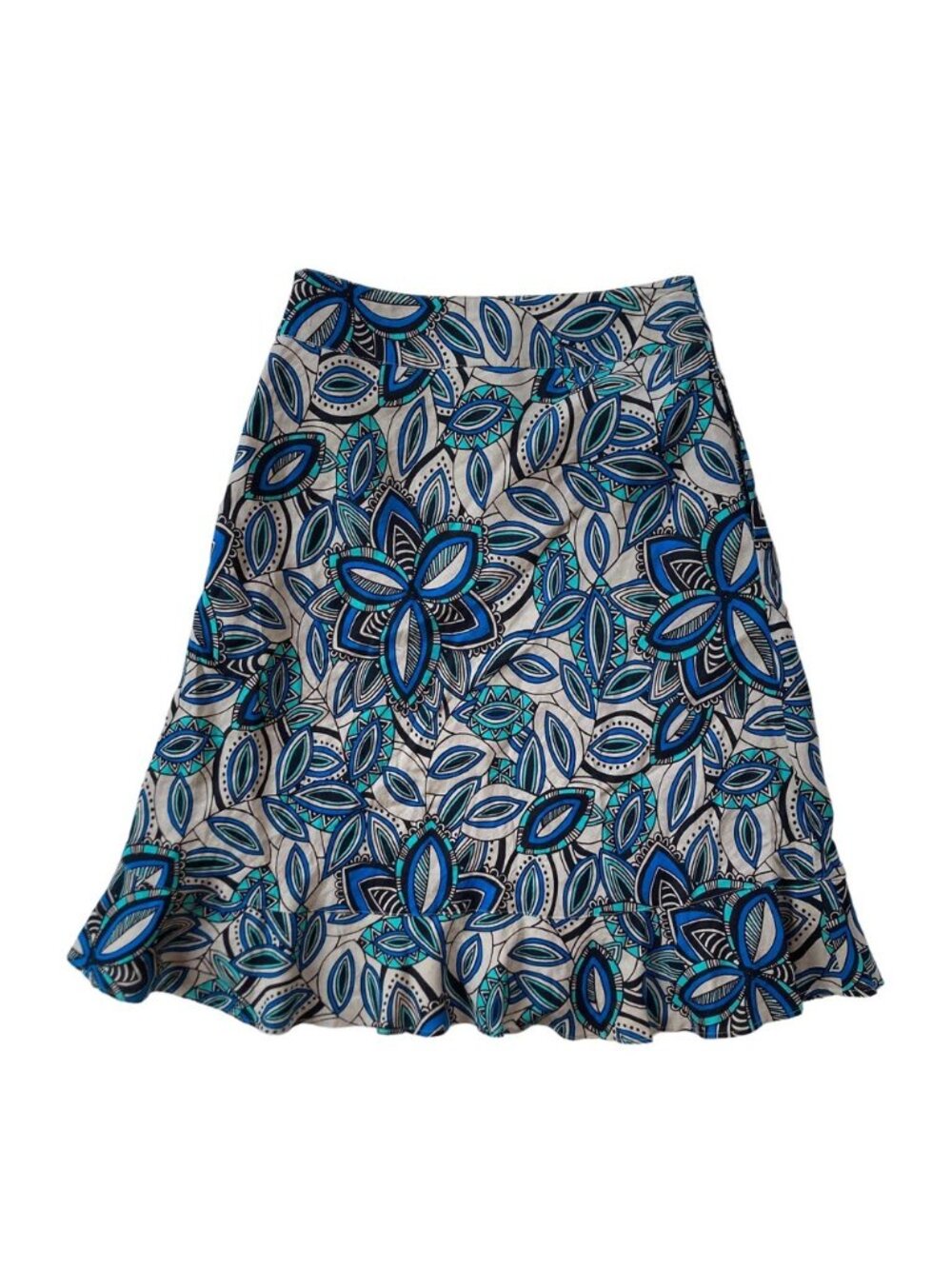 Floral Print Linen Blend Skirt - Picture 3 of 5